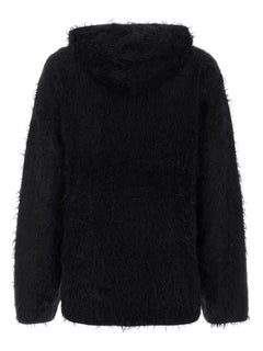hooded wool cardigan