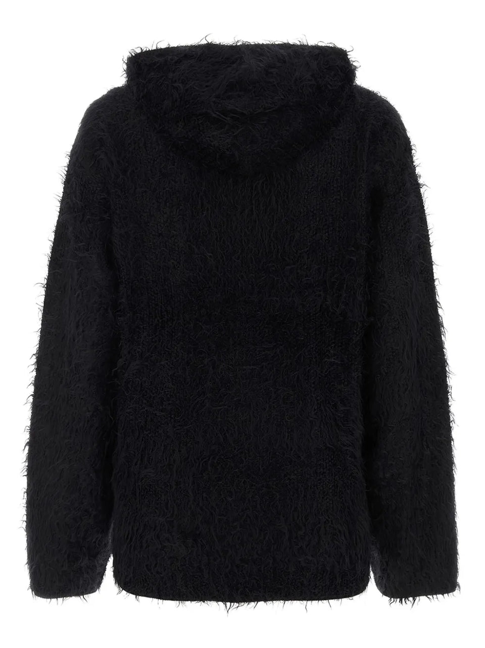 hooded wool cardigan
