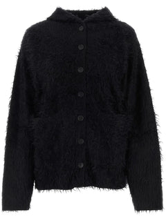 hooded wool cardigan