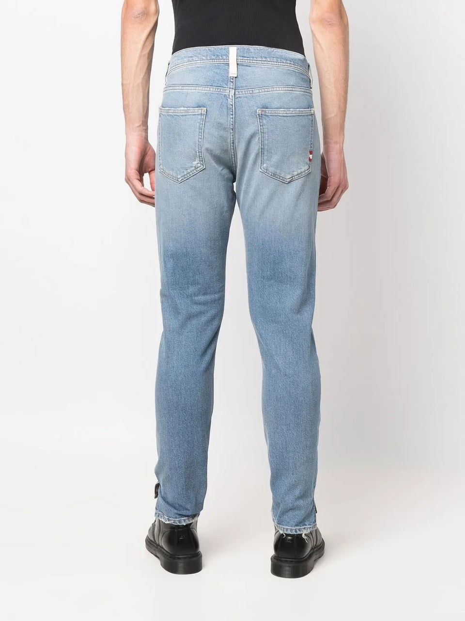 ripped slim-cut denim jeans