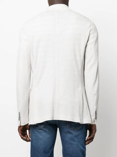 fitted single-breasted button blazer