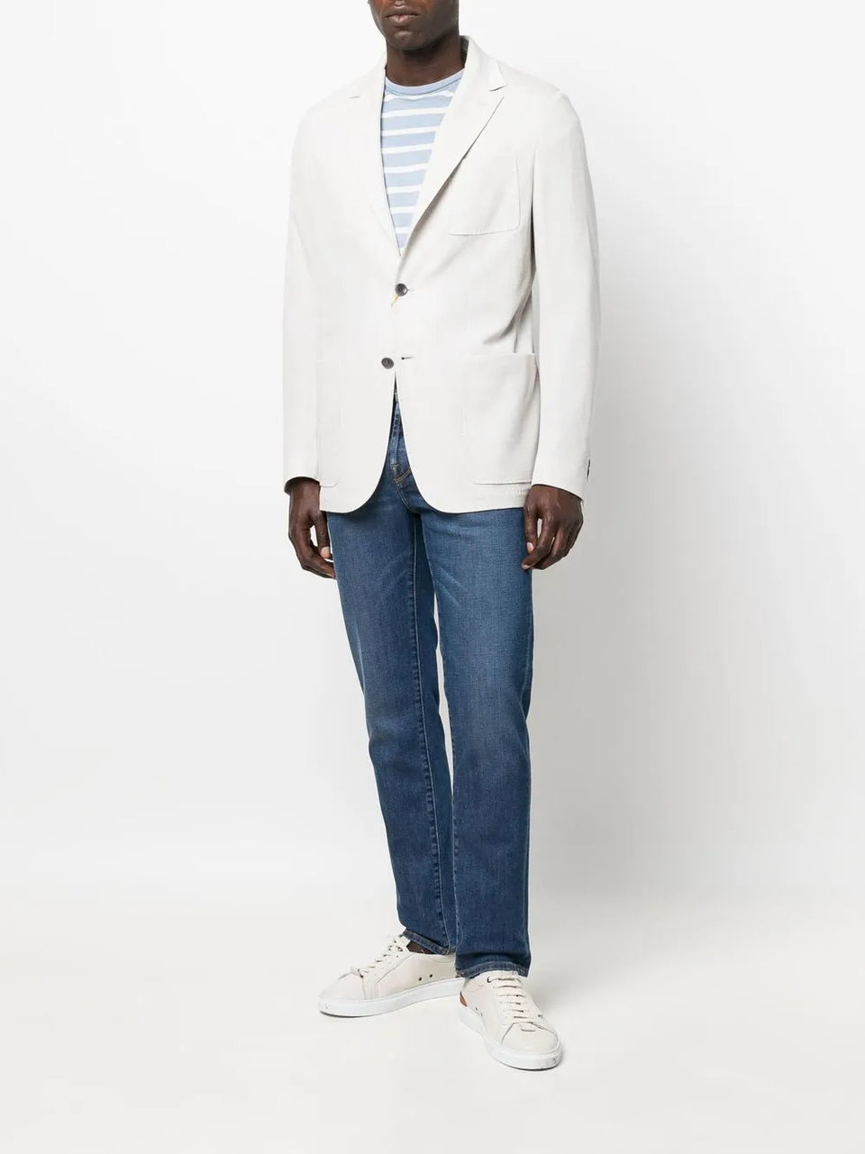 fitted single-breasted button blazer