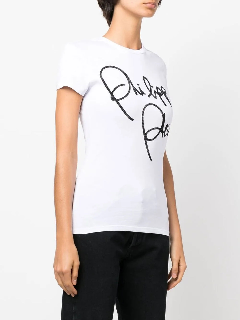 crystal-embellished script T-Shirt
