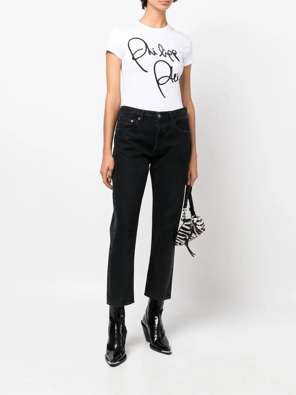 crystal-embellished script T-Shirt