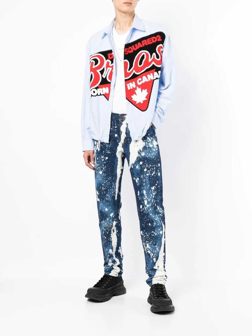 logo-patch long sleeve shirt
