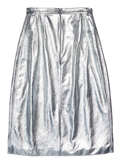 metallic-effect lamb skin skirt