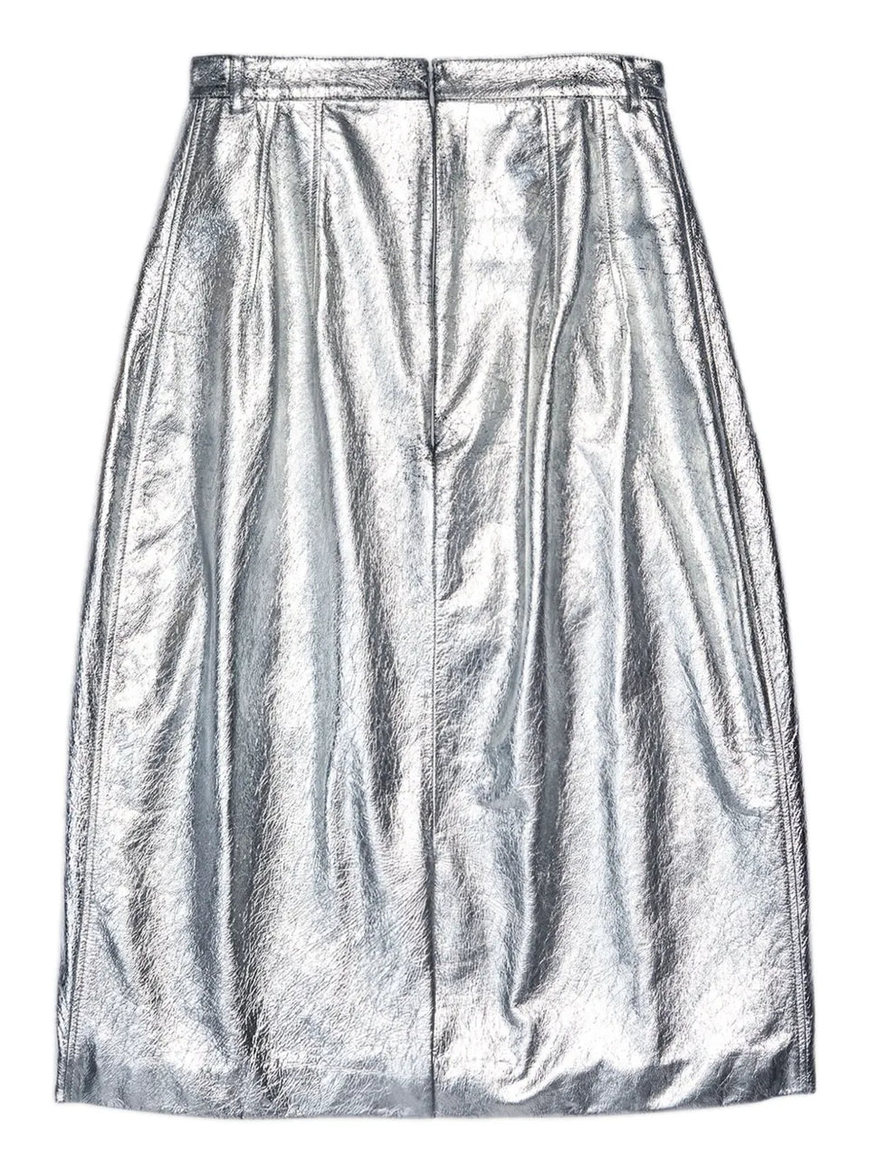 metallic-effect lamb skin skirt