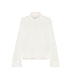 White High-Neck Knit Top