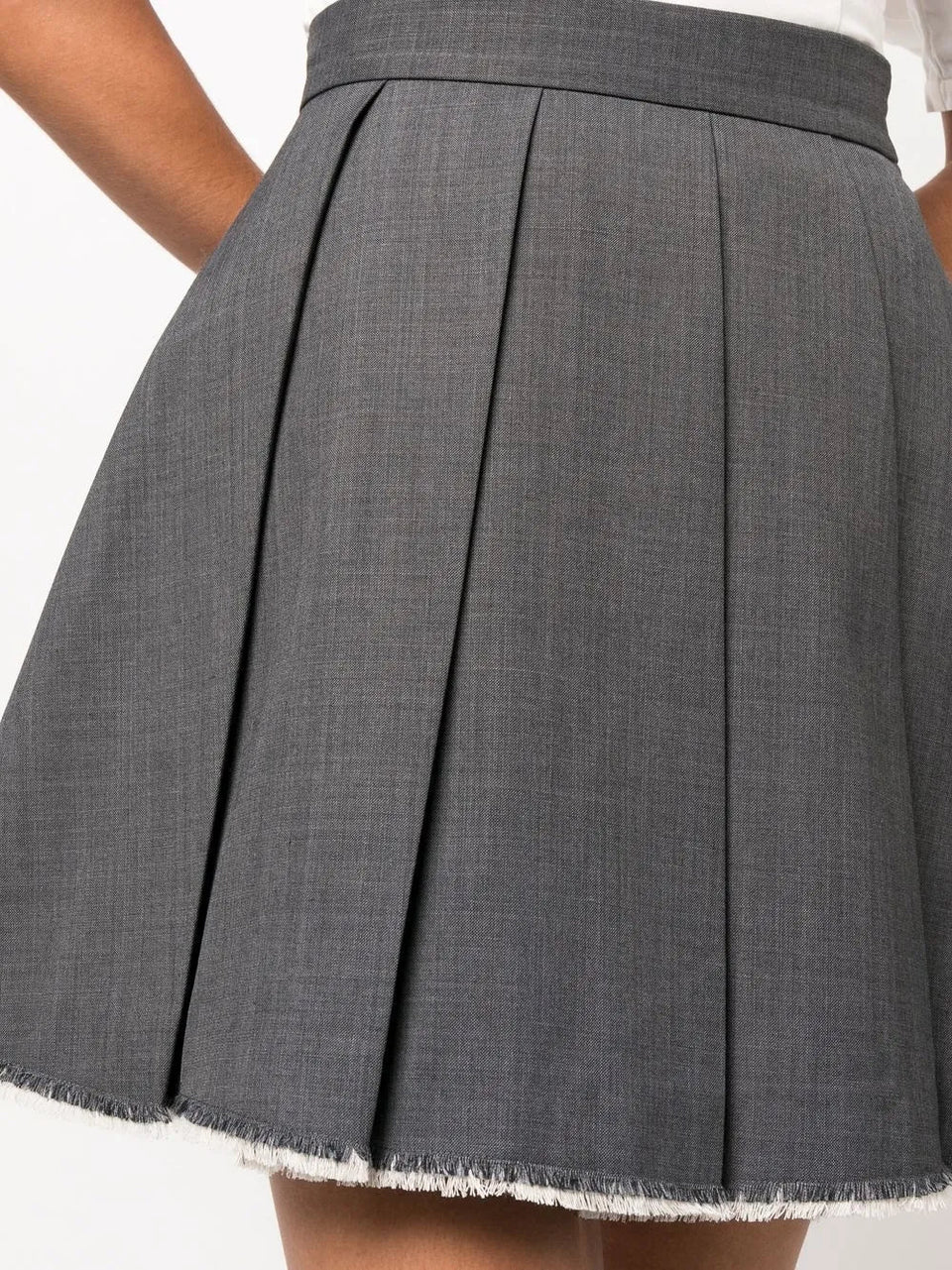 pleated A-line skirt
