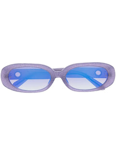 round-frame glitter sunglasses