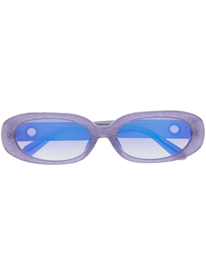 round-frame glitter sunglasses