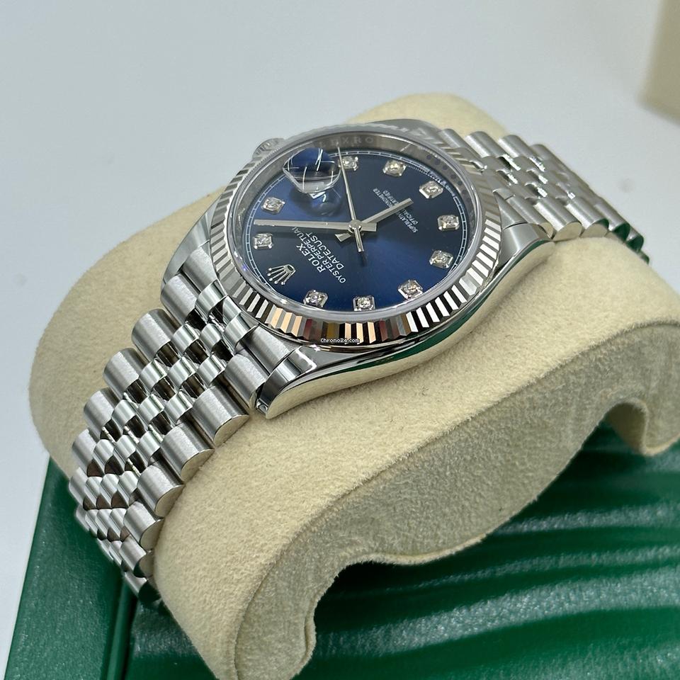 Rolex | Datejust | 126234 Blue Dial with diamond | Steel | 36 mm | Steel | Blue | Automatic
