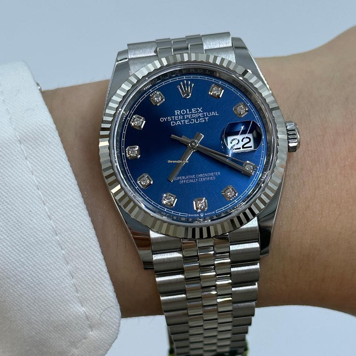 Rolex | Datejust | 126234 Blue Dial with diamond | Steel | 36 mm | Steel | Blue | Automatic