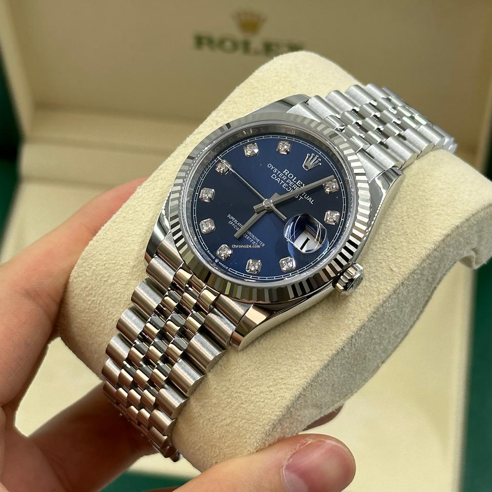 Rolex | Datejust | 126234 Blue Dial with diamond | Steel | 36 mm | Steel | Blue | Automatic