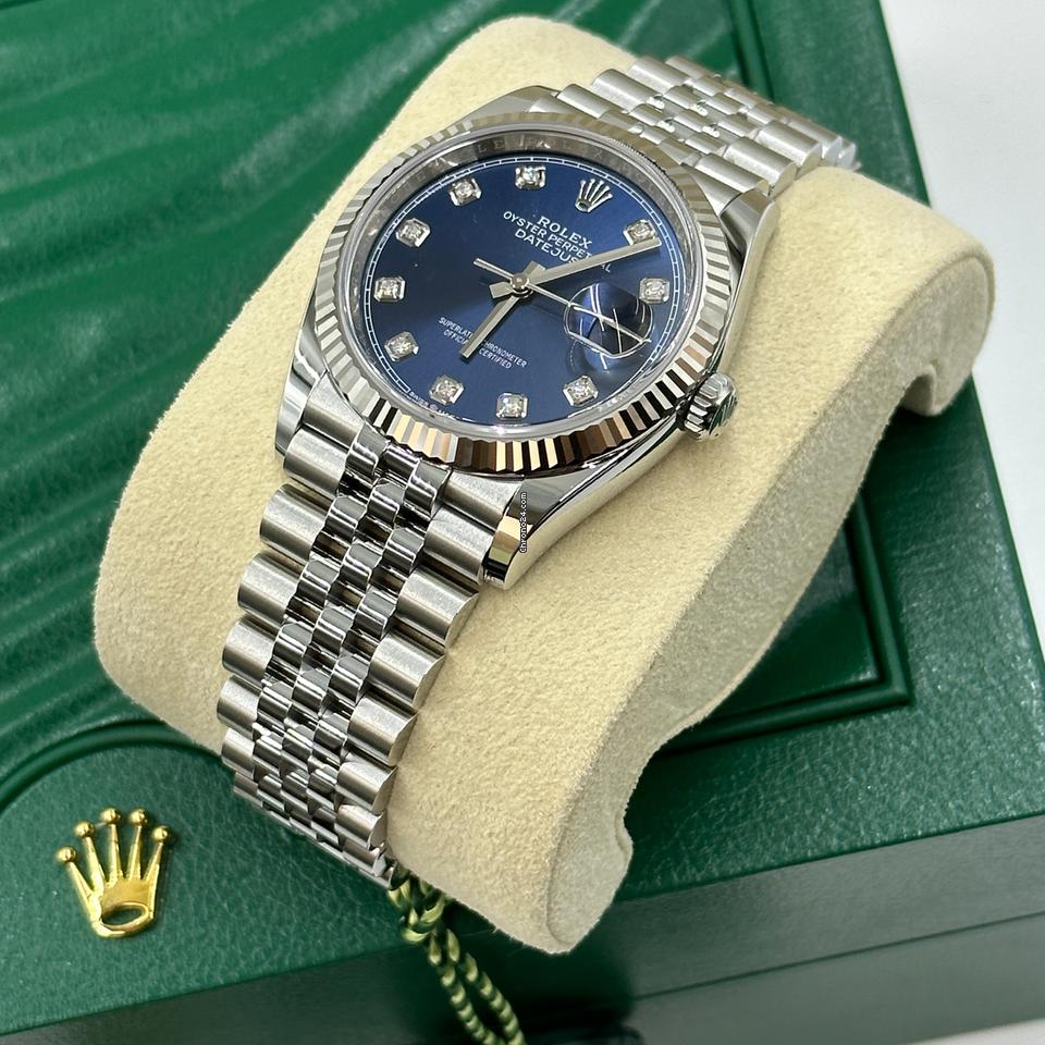 Rolex | Datejust | 126234 Blue Dial with diamond | Steel | 36 mm | Steel | Blue | Automatic