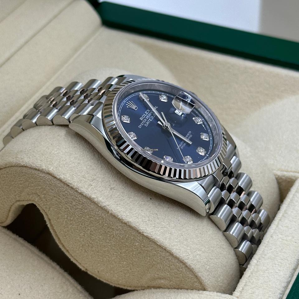 Rolex | Datejust | 126234 Blue Dial with diamond | Steel | 36 mm | Steel | Blue | Automatic