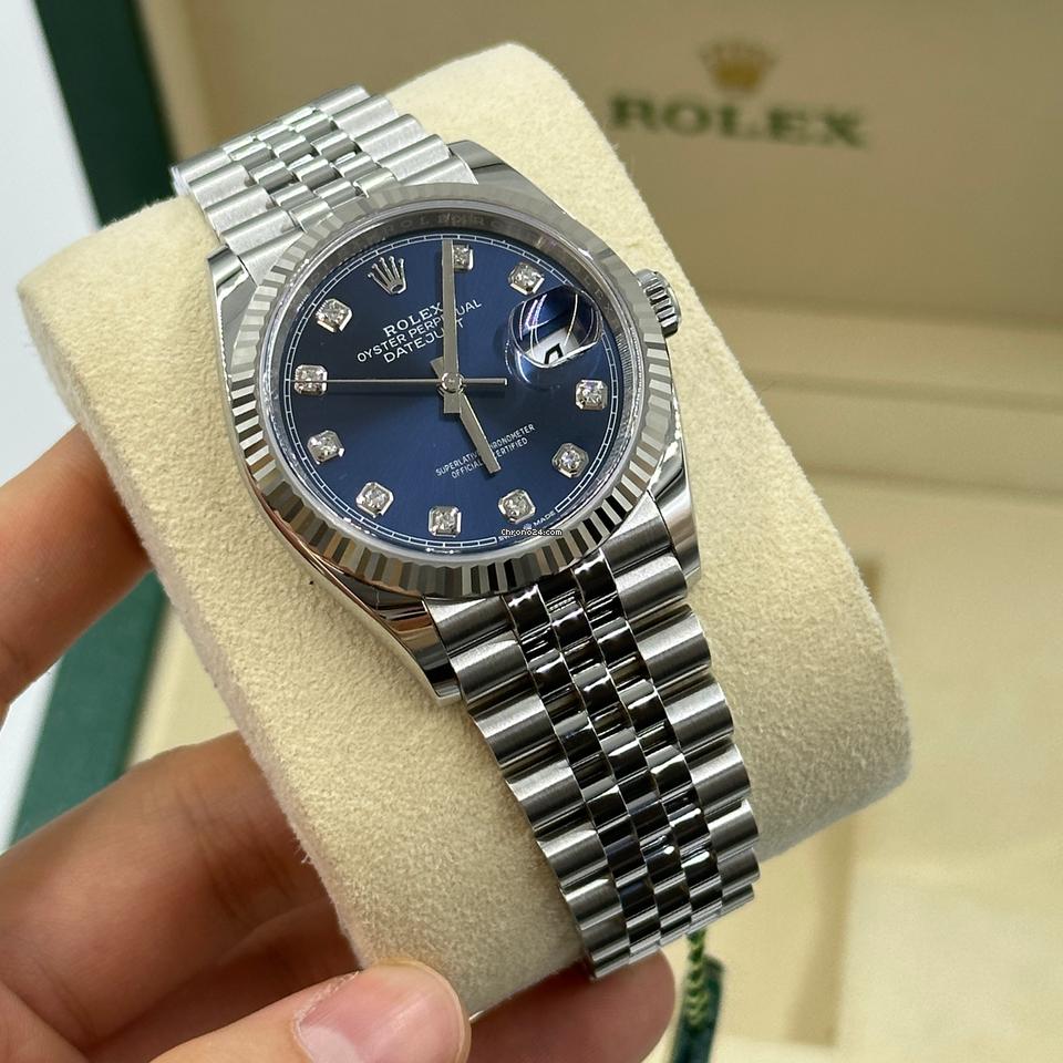 Rolex | Datejust | 126234 Blue Dial with diamond | Steel | 36 mm | Steel | Blue | Automatic