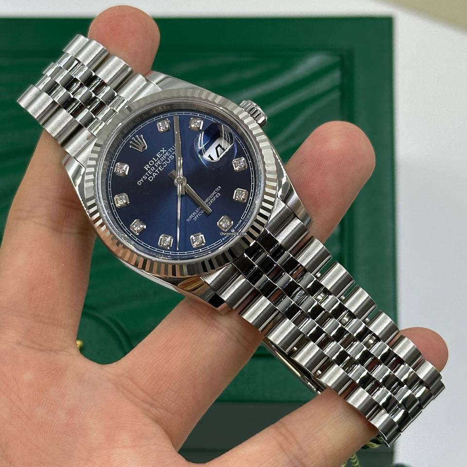 Rolex | Datejust | 126234 Blue Dial with diamond | Steel | 36 mm | Steel | Blue | Automatic