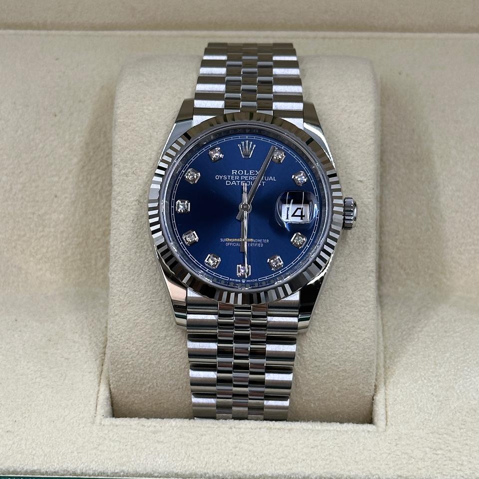 Rolex | Datejust | 126234 Blue Dial with diamond | Steel | 36 mm | Steel | Blue | Automatic