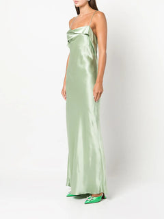bias-cut cowl neck gown