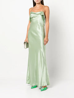 bias-cut cowl neck gown