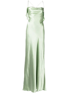 bias-cut cowl neck gown