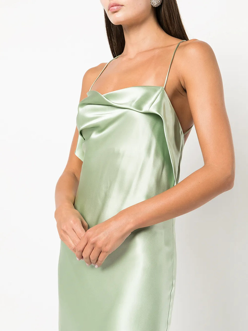 bias-cut cowl neck gown