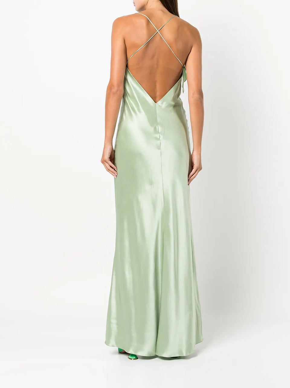 bias-cut cowl neck gown