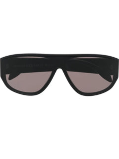 Graffiti-print square-frame sunglasses