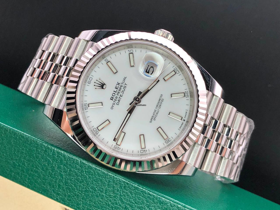 Rolex | Datejust | 126334-0010 | White gold | 41 mm | Steel | White | Automatic
