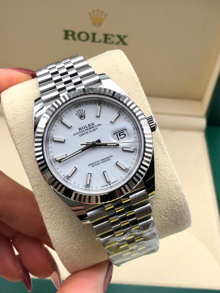 Rolex | Datejust | 126334-0010 | White gold | 41 mm | Steel | White | Automatic