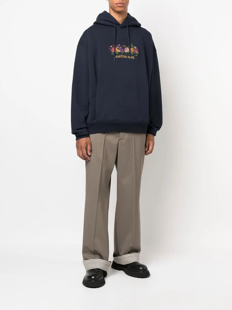 Logo Embroidered Drawstring Hoodie