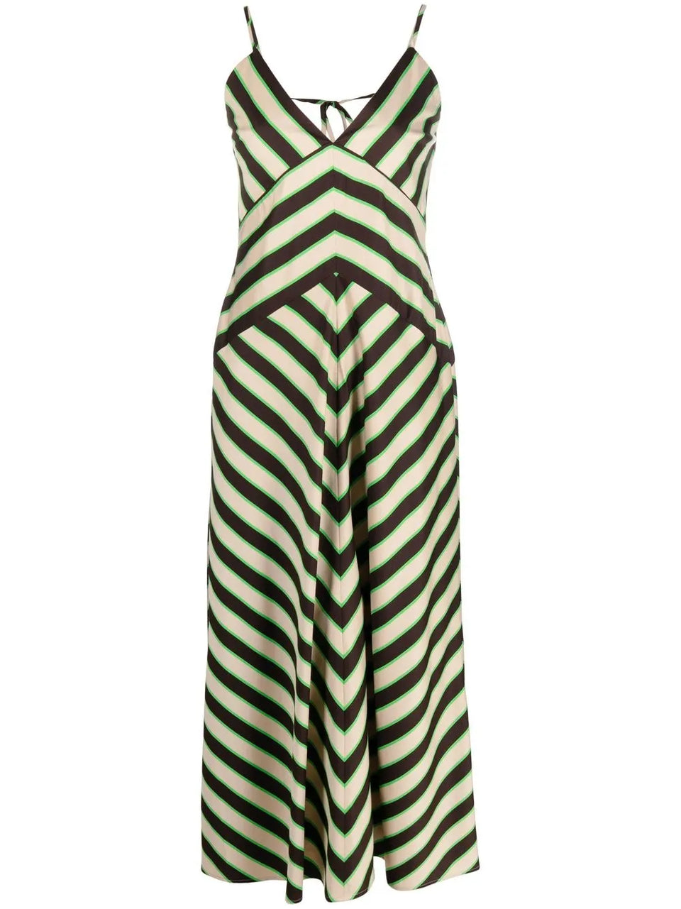 chevron-print rear-tie dress