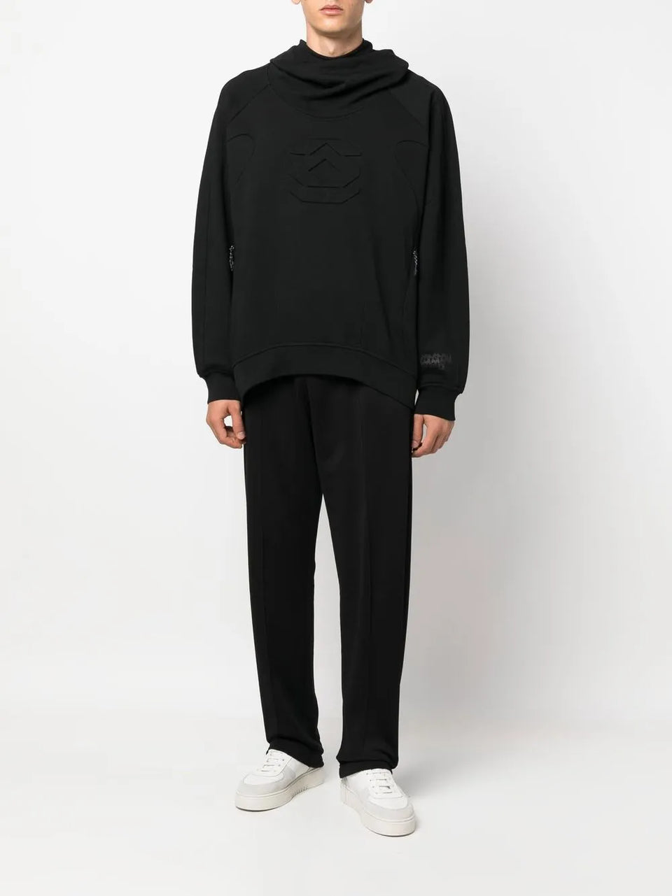 embossed-detail loose-fit Hoodie