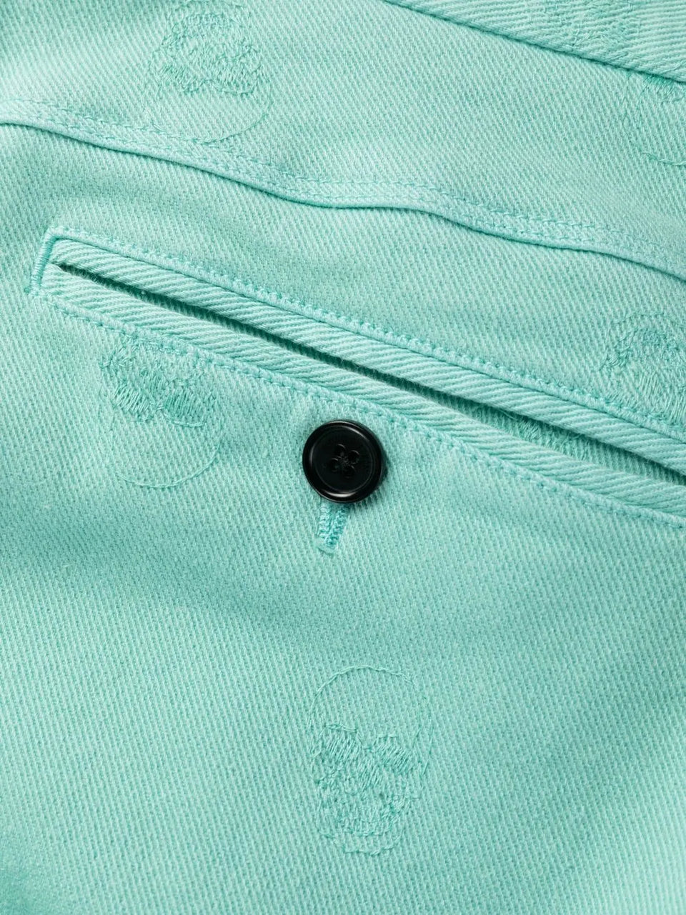 skull embroidery straight-leg trousers