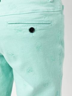 skull embroidery straight-leg trousers