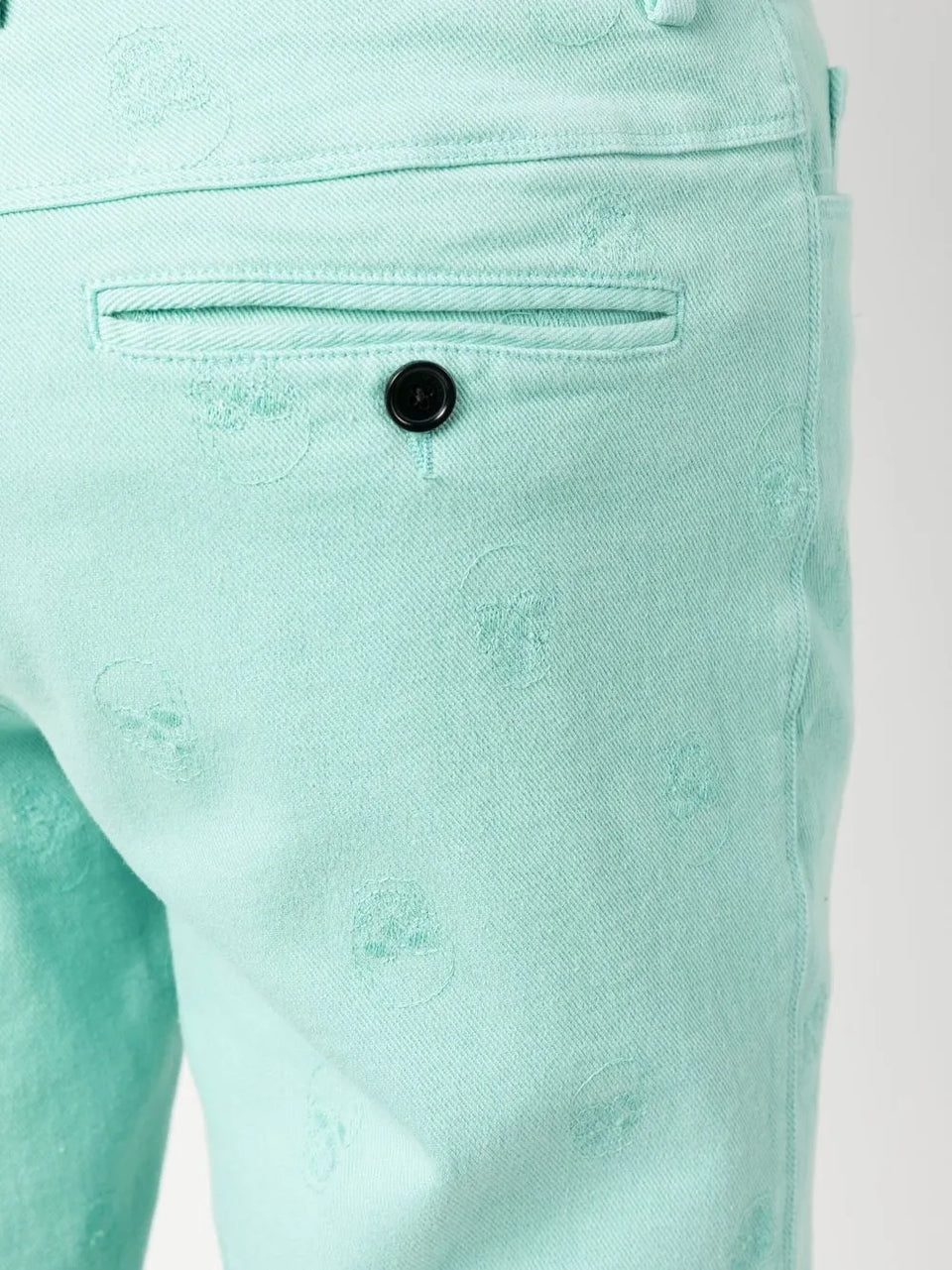 skull embroidery straight-leg trousers