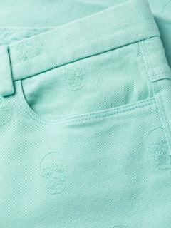 skull embroidery straight-leg trousers