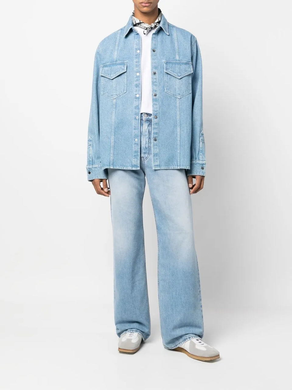 button-up denim shirt