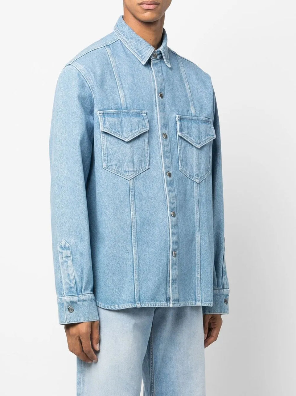 button-up denim shirt