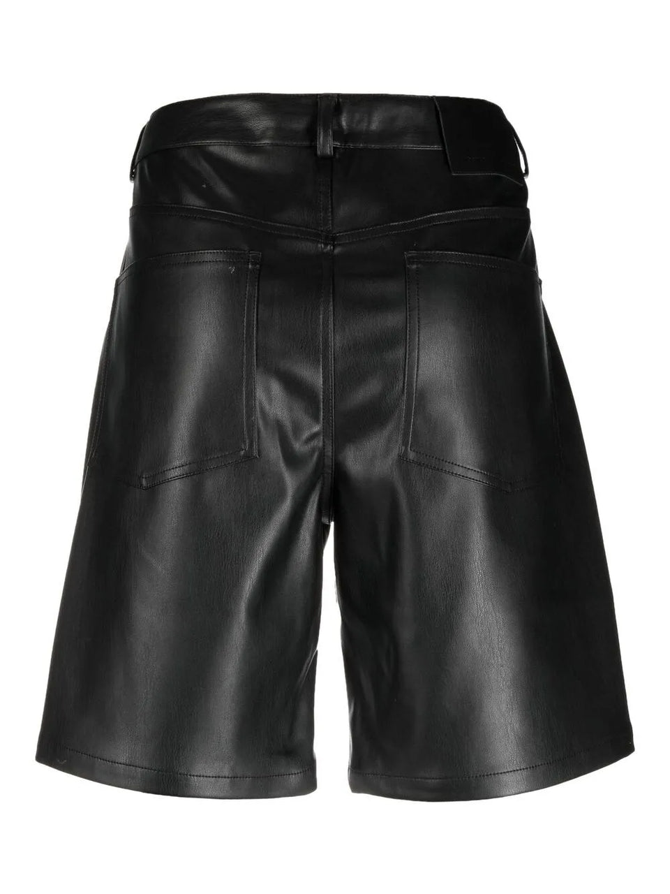 faux leather mid-length shorts