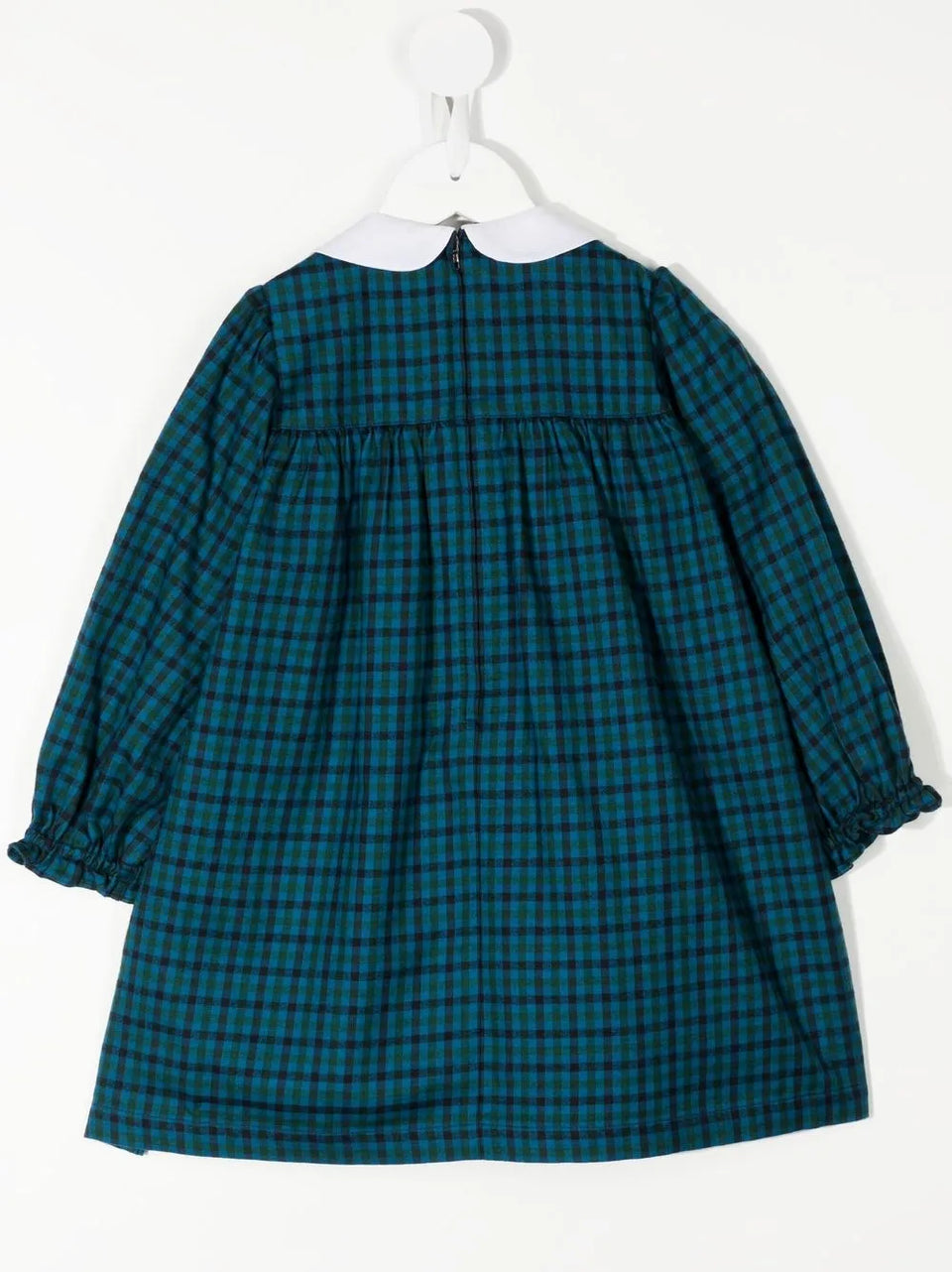 check-print long-sleeve dress