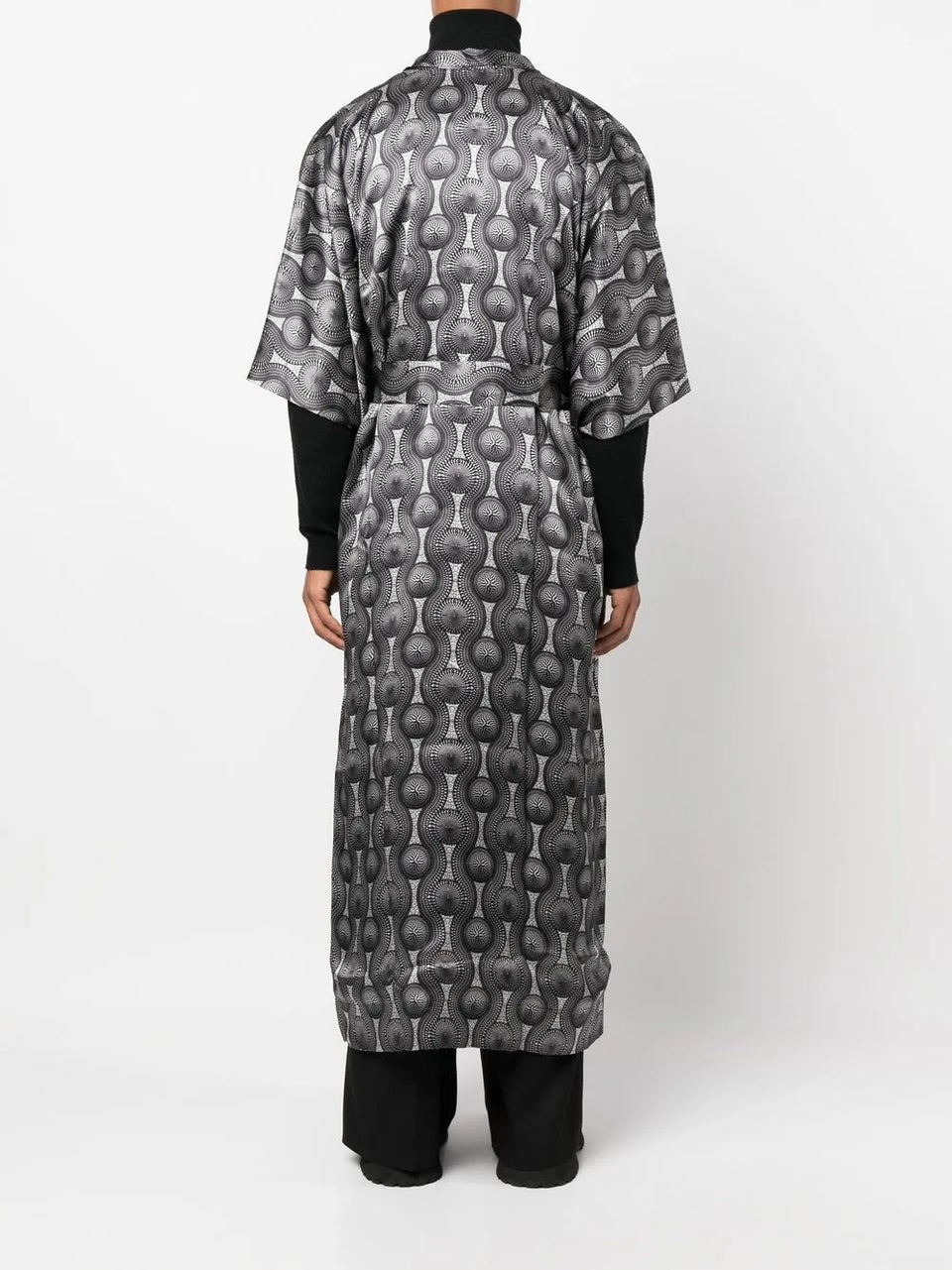 geometric-print tie-waist jacket