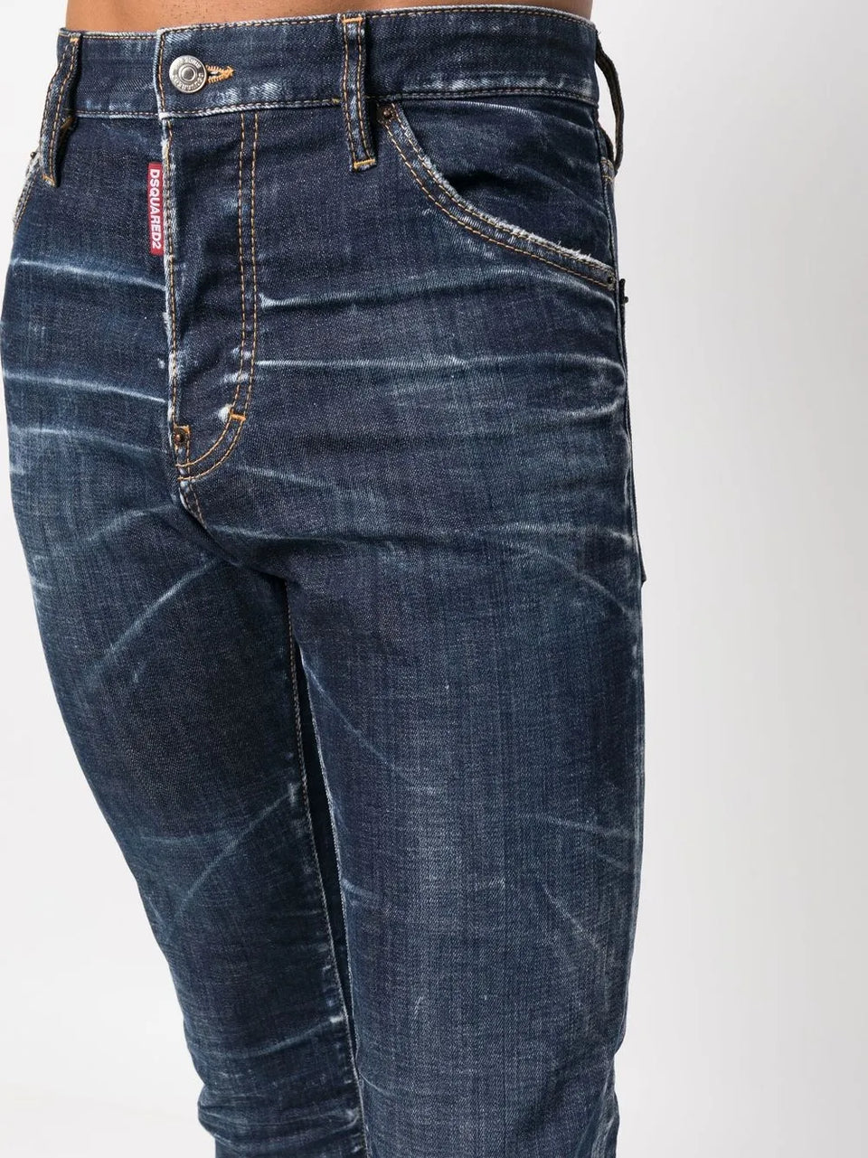 logo-patch slim-cut jeans