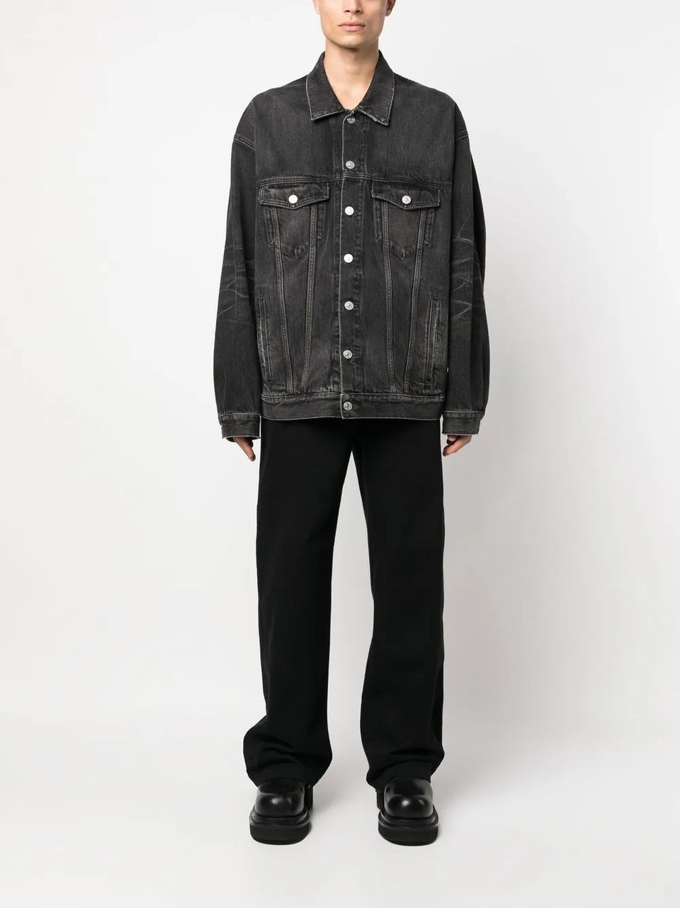 logo-print denim jacket