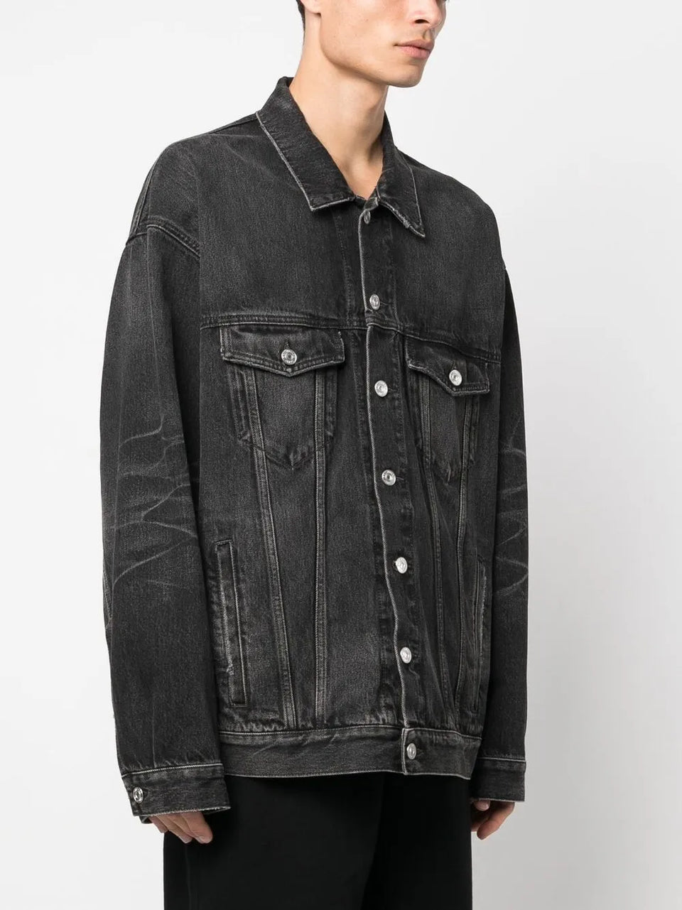logo-print denim jacket