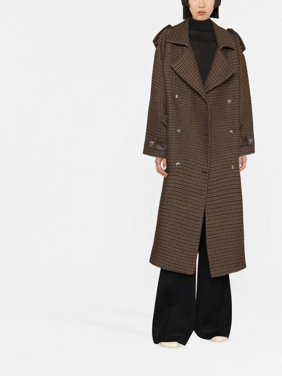 Double-Breasted Button Fastening Coat