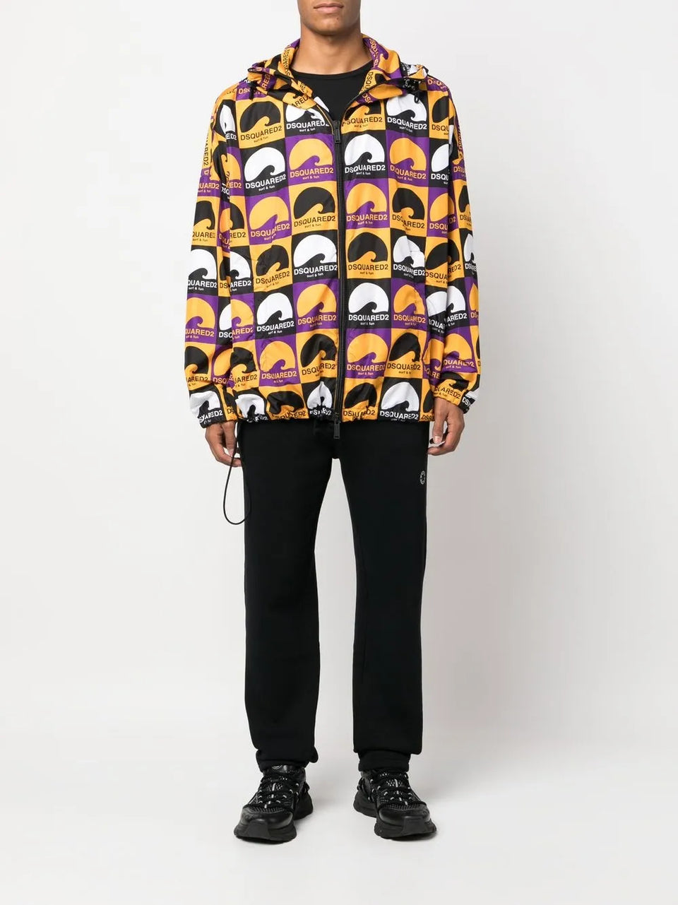 logo print hooded jacket