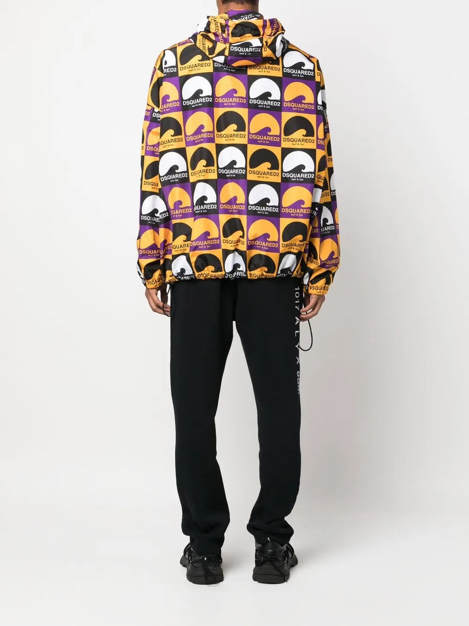 logo print hooded jacket