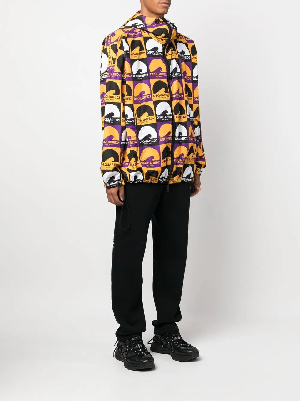 logo print hooded jacket